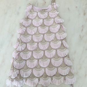 Pink and gold flapper dress